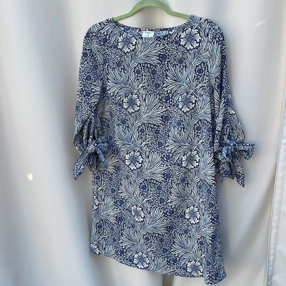 Navy & Cream Floral Print H&M Dress
